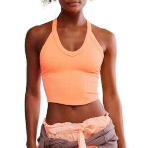 FP MOVEMENT All Clear V Neck Cami Racerback Tank Top NWT pastel peach